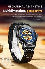 OLEVS 9901 Fashion Multi-functiom Accurate Transparent Vintage Mechanical Watch
