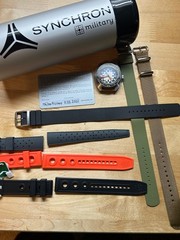 Synchron Military with tags/papers, box Plus Extra Straps