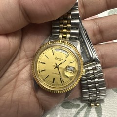 Vintage Orion Swiss Calendar Day/Date 35mm Two Tone Men’s Watch – Untested