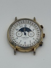 Vintage Carlton Lunar Perpetual Calendar Moon Phase Watch – Untested