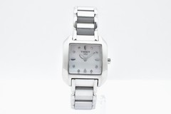 TISSOT T02.1.285.74 T-Wave Quartz Women’s Watch 23mm Square Diamond Swiss Box