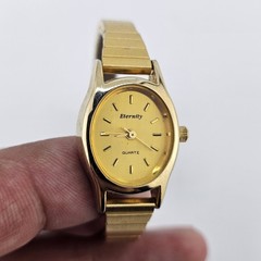 Eternity Women’s Watch 18MM Gold Dial Gold Expandable Band 5.5″ NEW Battery