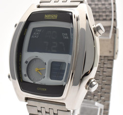 Citizen Independent 1481010 C351-L16673 Quartz Mens Watch Ana-Digi Retro #174