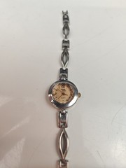 Montre Femme LUCIANO ABBATE Vintage Watch Classic Gourmette Métal Argenté Quartz