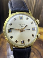 1970s POLJOT Alarm SIGNAL Vibro Bzzz Vintage Soviet Serviced Mens Watch #3942