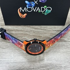 NEW✅LIMITED✅ MOVADO X KENNY SCHARF Artist Series Signature Orange Silicone Watch