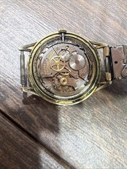 Vintage 1960’s Bulova Watch M0 Gold Tone July 1969 Calendar Band Repair Parts