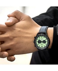 CITIZEN Men Analog Eco-Drive Casual Watch Classic Dress Green Dial Waterproof Ro