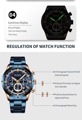CURREN Men’s Business Quartz Watch Stainless Steel Chronograph Date Wristwatch