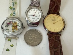 LOT 15 WATCHES BULOVA FOSSIL WALTHAM KENNETH COLE DISNEY ETC ALL TESTED WORKING