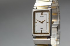 Vintage 1995 New Batt [Exc+5] Seiko ARC 7320-6360 Qz Tank Mens Watch From JAPAN