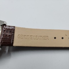 GENOA Gator Texture Cubic Zirconia CZ Halo Watch Genuine Leather Strap