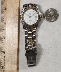 ESQ Esquire Movado E5192 Women’s Watch Swiss Quartz New Battery Bezel Two Tone