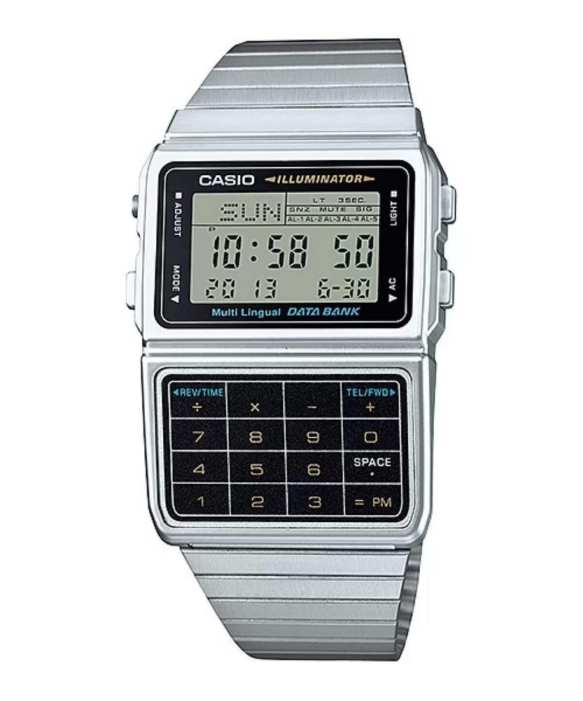 CASIO DBC-611-1 DBC611 DATABANK VINTAGE SERIES METAL DIGITAL WATCH