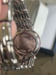 Women’s Quartz Silver-Tone Bracelet Watch MOP Dial Gem Bezel w/ Box