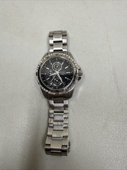 Armitron Watch Men Silver Tone Round 50M Stainless Day Date New Battery 6p27
