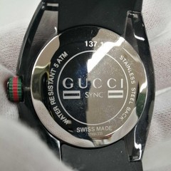 [A3N] Gucci Sync 137.1 Quartz Analog Date Red Resin Men Watch [x7p]