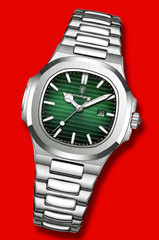 Mens Luxury 42mm Quartz WristWatch Luminous Stainless Silver Green Dial Poedagar