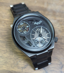 Kenneth Cole KC3992 Men’s DUAL TIME Black Dial Stainless Steel Bracelet Watch