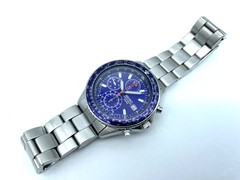 SEIKO Flight master Men’s Chronograph Watch Blue Dial Band size 7.5in 7T92-0CF0