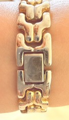 Vintage Potencial Gold Silver Two-Tone Analog Wristwatch Bracelet Stainless Back