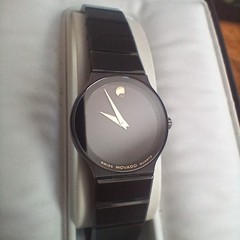 Movado Museum Watch Womens 22mm Black Dial Black Tone Round 84.C6.881.2A