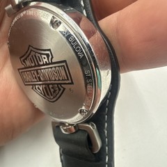 BULOVA HARLEY DAVIDSON 76B185 ROTATING CASE LEATHER CUFF WATCH – NEW BATTERY