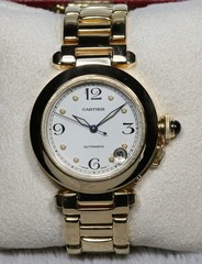 Cartier Pasha 18k Yellow Gold Watch 35mm