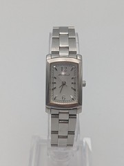Vintage Eddie Bauer Women’s Classic Tank Watch Silver Dial Stainless 379 1201