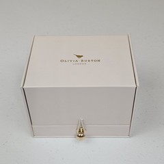 Olivia Burton Grey & Rose Gold Lucky Bee Watch & Bobble Chain Bracelet Set w/box