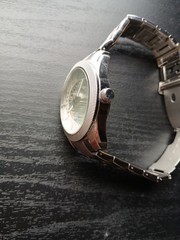 Express Automatic Skeleton Men’s Silver Tone Watch Great Condition Runs Great