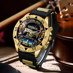 2pcs Fashion Sport Quartz Men’s USA 250th Anniversary Watch Set
