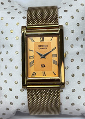 Vintage Refurbished Seiko Slim Tank Quartz Japan Men’s Wrist Watch