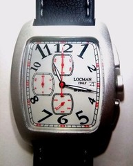 LOCMAN SPORT SILVER-GRAY CHRONOGRAPH WATCH Model 487, NEW
