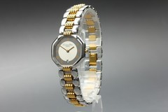 [Near MINT] Christian Dior D48-203 Two-Tone Date 25mm Quartz Women’s Watch