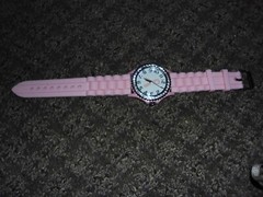Geneva Rhinestone PINK BREAST CANCER AWARENESS Gel Watch, New