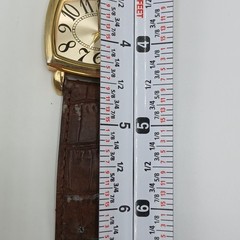 VTG Quartz Wristwatch Rectangle Gold Tone Large Numbers Seconds Hand Works FLAWS