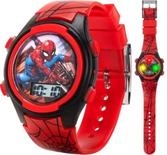 Accutime Marvel Spider-Man Digital Watch for Kids – Spiderman:Red, Red /Black