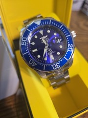 New Invicta Grand Diver 3045 Seiko NH35A Automatic 47mm Scalloped Bezel Blue Dia