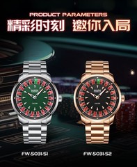 MARK FAIRWHALE Men’s Rose Gold Rotatable Roulette Dial Luminous Quartz Watch Boy