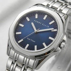 Perry Ellis – Solar Collection – Men’s Blue Dial Metal Alloy Watch