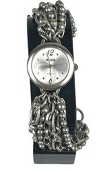Mudd Women’s Watch Silver Tone 22mm Multi Chain Band MD2461/S60-08 New Battery