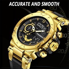 LIGE FOXBOX Men Sport Watch Military Wristwatch Outdoor Digital Weekdate Watch