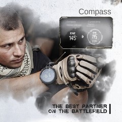 Men Outdoor Sport Tactical Smart Watch Altimeter Barometer Compass WristWatch S+
