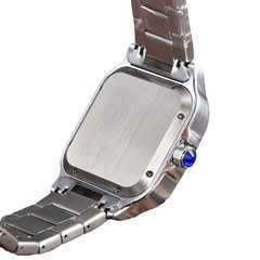 Silver Men’s Business Fashion Square Casual Quartz Watch