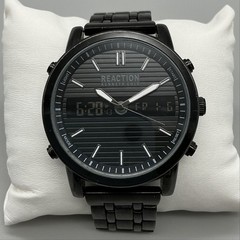 Kenneth Cole Reaction Mens Watch 47mm Black Analog Digital New Battery 8.75″