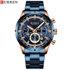 CURREN Men’s Business Quartz Watch Stainless Steel Chronograph Date Wristwatch