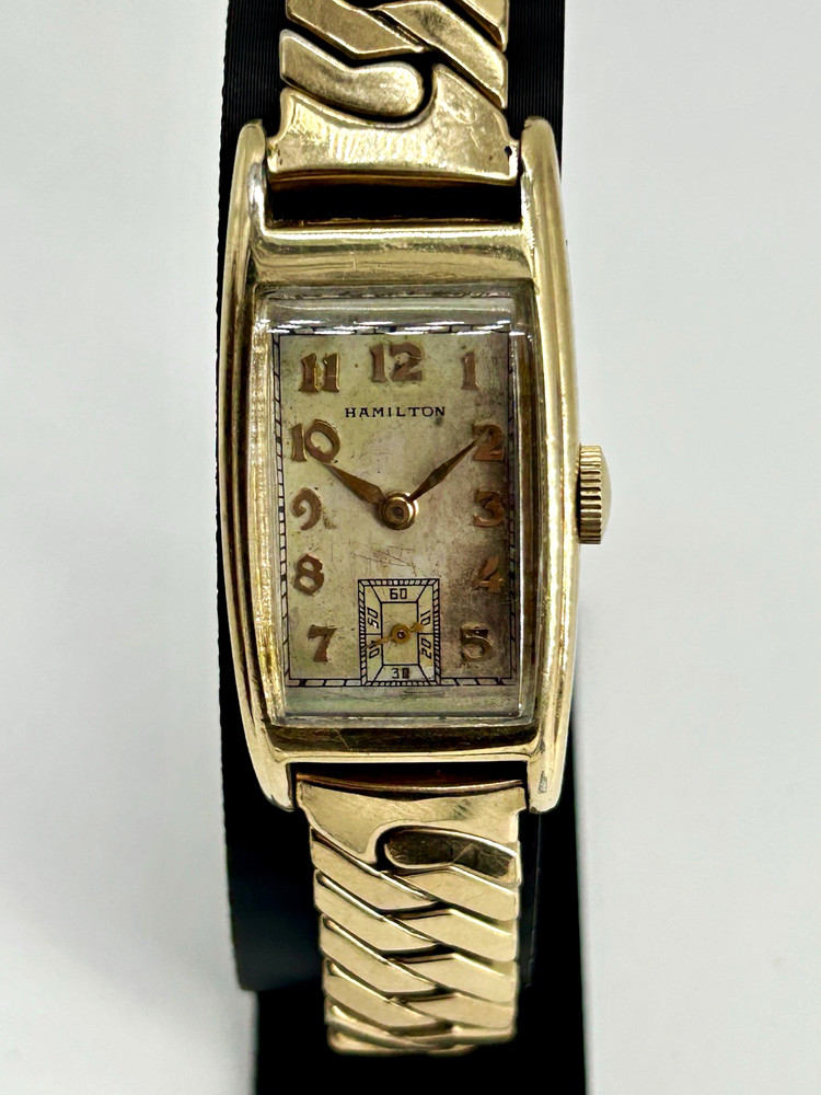 Vintage Hamilton 980 Art Deco 17J 10K Gold Filled Men’s Tank Watch Runs Original
