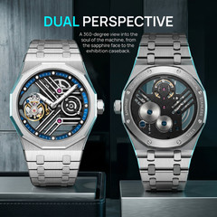 Men’s Genuine Flying Tourbillon Watch, Manual Winding Only, 42mm Dodecagonal