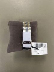 Bulova Marine Star Mens Two Tone Stainless Steel Leather Bracelet Watch 98b384